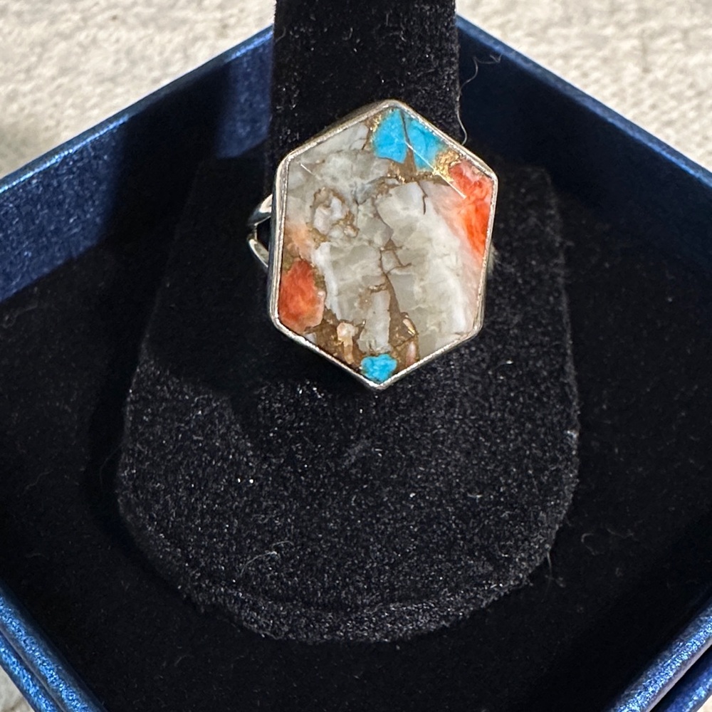 Oyster Copper Turquoise Stone Ring